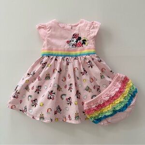 Disney 3 Months Baby Girl Minnie Mouse Pink Dress Spring Easter Summer Pastel